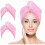 Mikrofiber Hårhandduk Rosa 2-pack 10x26 tum 1