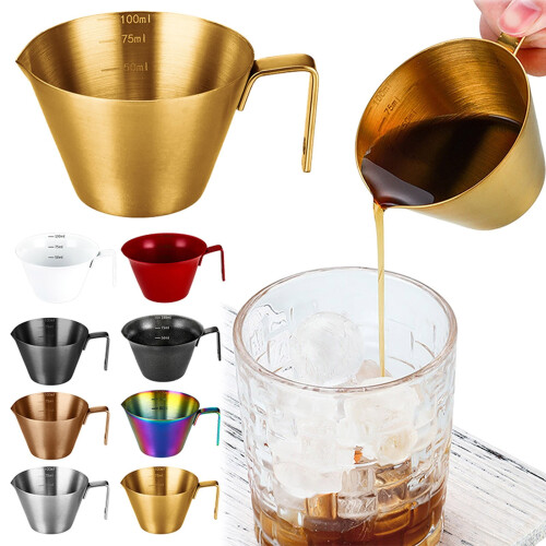 Messbecher aus Edelstahl mit Griff – 50 ml bis