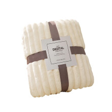 Beige rabbit plush nap blanket thick soft throw
