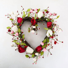 Guirlanda de flores artificiais rosa, 45-50 cm (18-20 polegadas)