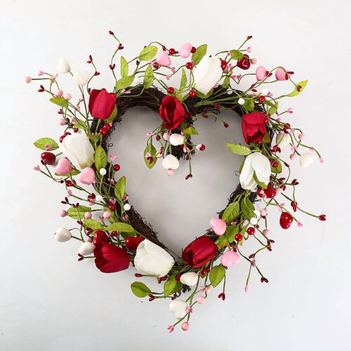 Guirlanda de flores artificiais rosa, 45-50 cm (18-20 polegadas)