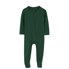 Pyjama grenouillère doux pour bébé en viscose de bambou JMKQLZ, fermeture éclair, couleur unie, combinaison longue pour nouveau-né, 0-24 mois
