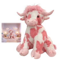 Peluche de vaca rosa, suave y romántico, regalo para novia.