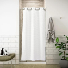 Wafel douchegordijnset met afneembare voering 36x74 inch