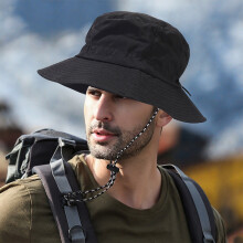 Black Polyester Bucket Hat for Women and Men, 58 cm