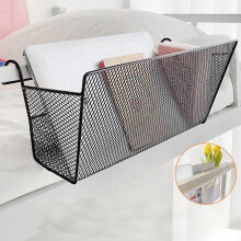 Black Fabric Bed Head Hanging Storage Basket
