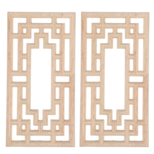 Beige Wood Appliques for Home Decor 2 pcs