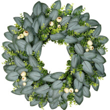 22 Inch Artificial Eucalyptus Boxwood Wreath
