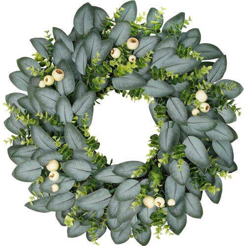 22 Inch Artificial Eucalyptus Boxwood Wreath