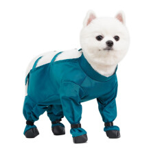 Botas impermeáveis para cães, verde escuro, tamanhos pequeno e médio.