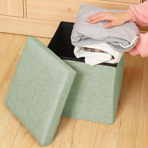 Linen Storage Stool with Foldable Design 25x25cm