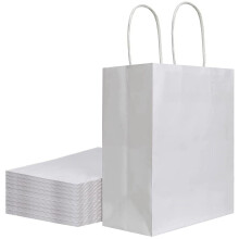 Mellemstore gaveposer i kraftpapir med håndtag 20x11x25 cm