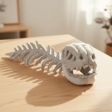 Dinosaur Skeleton Plush Hat Grey Costume Accessory