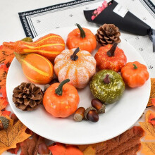 Tacar Gourd Pumpkin Saorga le Cóin Ghiúise agus Dearcáin 50 píosa