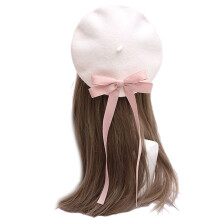 Ribbon Bowknot Beret for Women – Grey Coffee, Light Blue