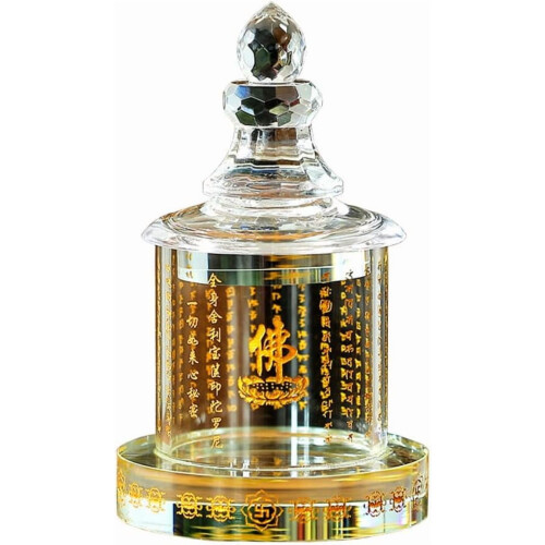 Buddhist Crystal Five-Wheel Stupa Figurine