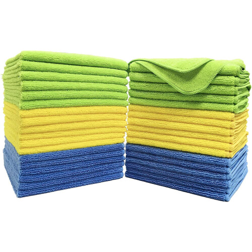 Microfiber Cleaning Towels 12x12 in 50 Pack