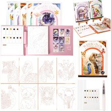 Livre de peinture à l'aquarelle avec godets intégrés, 8 pages,