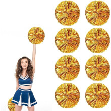 8 pompons métalliques de 25 cm avec poignées