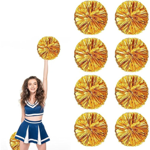 8 pompons métalliques de 25 cm avec poignées