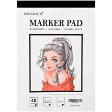 Markerblok met inktbestendige markers, 8,27 x 11,69 inch, 40 vellen.