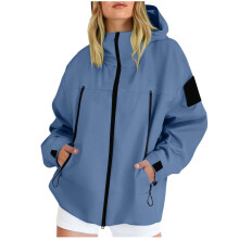 Giacca con cappuccio e cerniera impermeabile per coppie: leggera, alla moda, ideale per attività all'aperto e per il tempo libero, adatta a tutte le