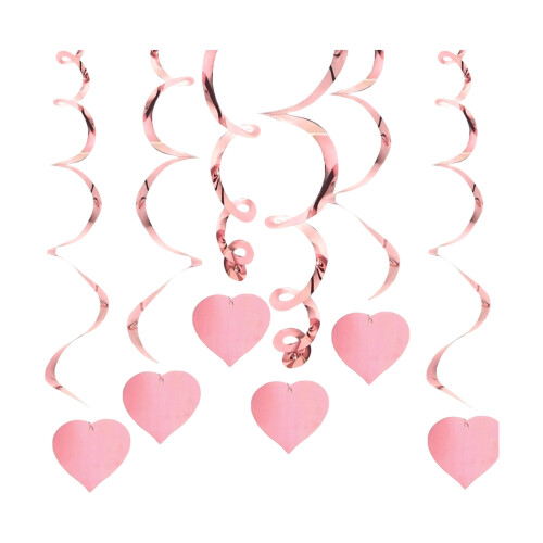 PVC Spiral Heart Ceiling Decorations, 18-Piece Set