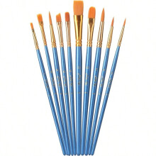 Acrylverfkwasten met synthetische haren, 10 stuks, houten