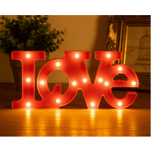 Décoration murale LED « Love » rouge pour la Saint-Valentin, 30 cm (12 pouces)