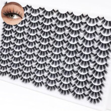 Umělé řasy Faux Mink 14mm Wispy3D Cat Eye 48 párů