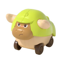 Carrinho de brinquedo em formato de vaca com inércia para crianças pequenas – Design arredondado e seguro.