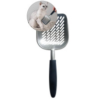 Pá para areia de gato Yoloke – Aço inoxidável, pá funda