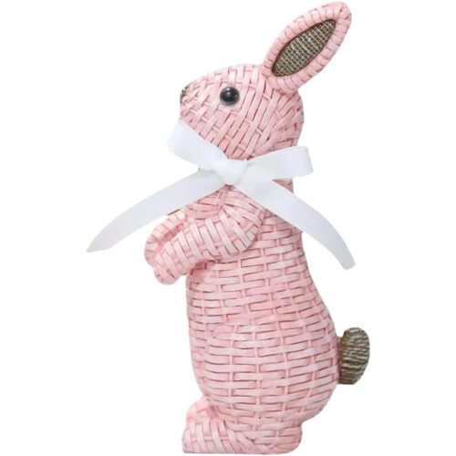 Stehende rosa Osterhasenfigur, 30 cm