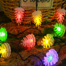 Guirlande lumineuse solaire à 20 LED en forme de pomme de pin, 8 modes d'éclairage, étanche
