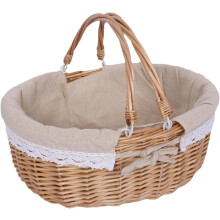 Picknickkorb aus Weide mit Innenfutter, 25 x 20 x 13 cm