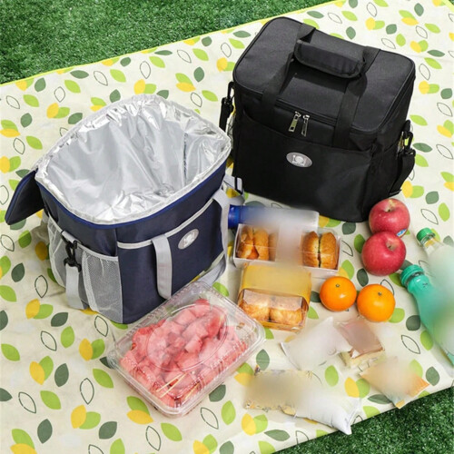 Borsa termica blu per il pranzo da picnic