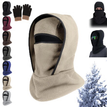 Teplá zimná outdoorová čiapka s khaki nákrčníkom