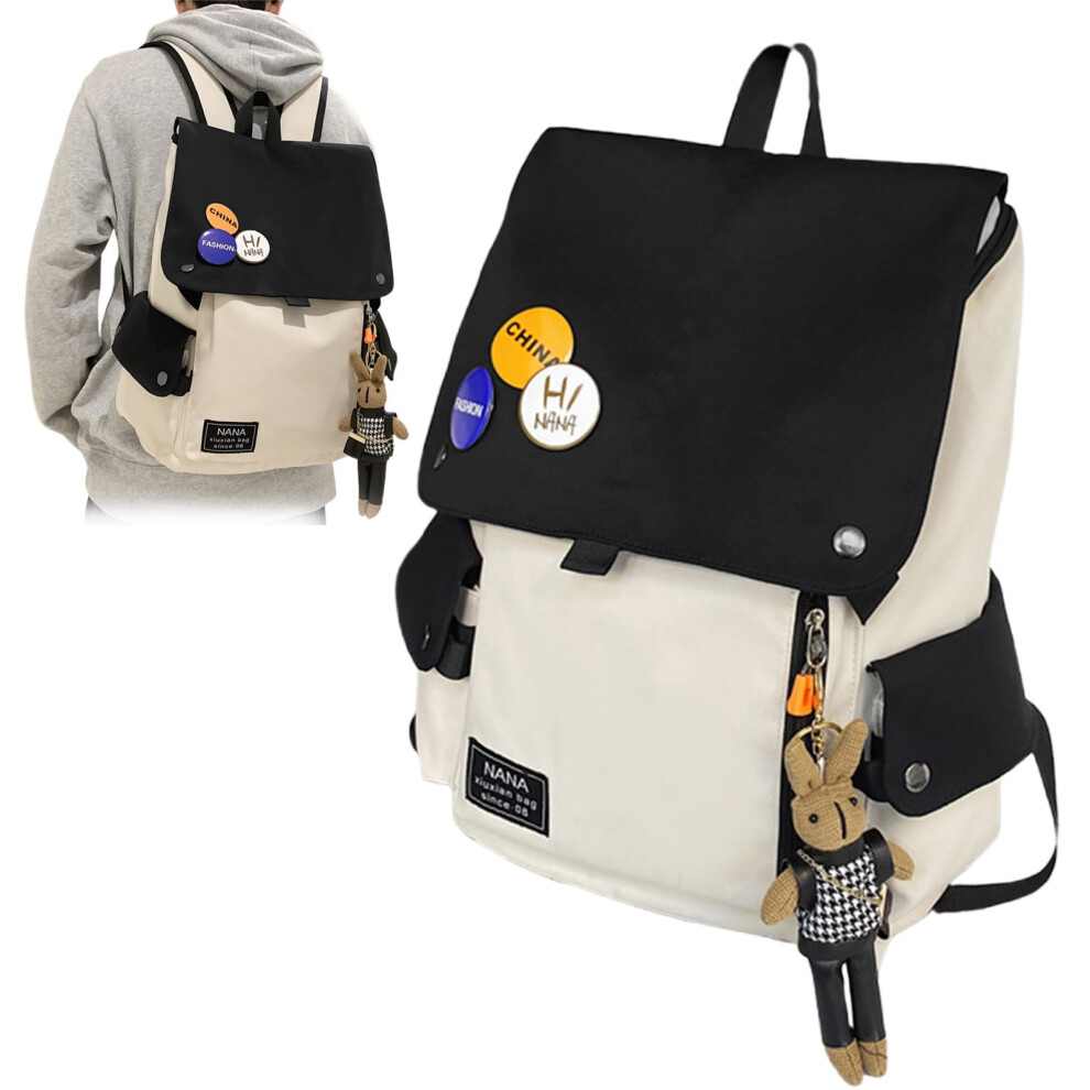 Kawaii Nylon Backpack With Pendant Â 14-Inch Laptop 9058772216823