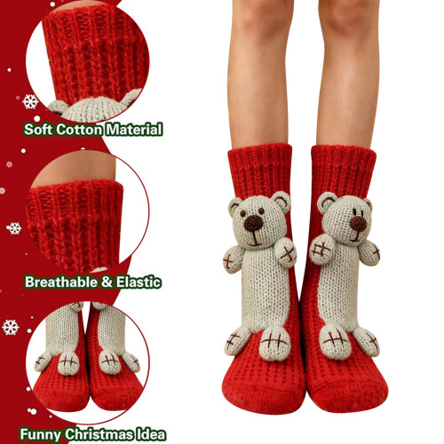 3D-Strick-Tiersocken, warme, dicke Wintersocken