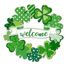 Spring Shamrock Wreath Wooden Door Decoration Patricks-9