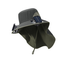 Adjustable Breeze Cooling Sun Hat Solar Powered Solar-Dark Grey