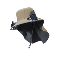 Solargeladener Sonnenhut mit steuerbarem Ventilator,-Khaki