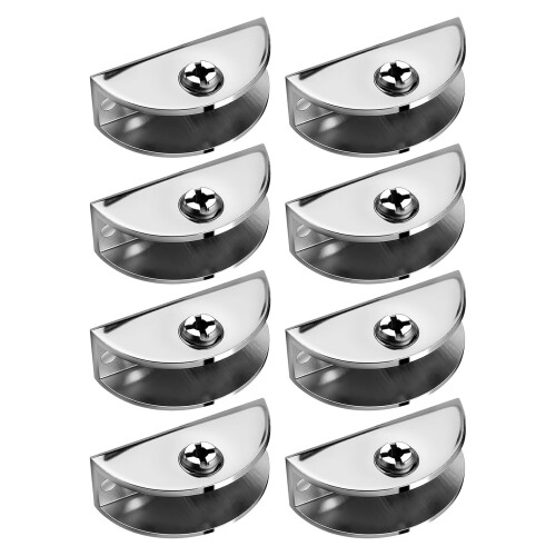 8pcs Adjustable Glass Mounting Clamps Moon Shaped Featuring