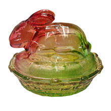Dekorative Glas-Aufbewahrungsschale für-L Glasierte Farbe