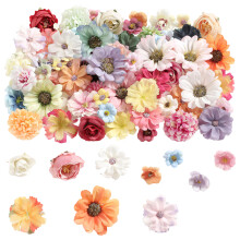 Petites fleurs en tissu de couleurs assorties, 50-Multicolore