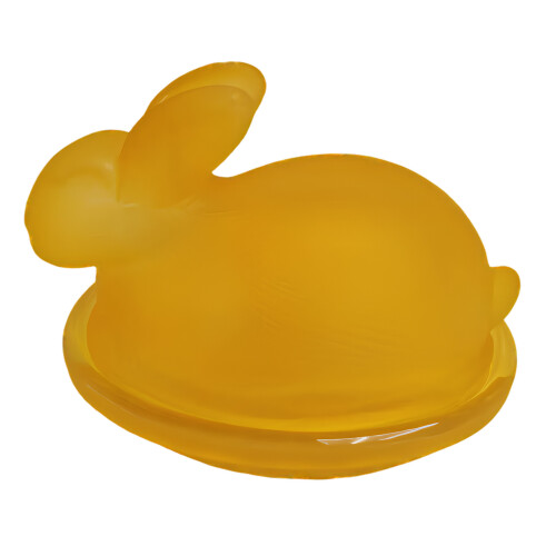 Decorative Glass Container Bowl Box With-S Frosted Yellow