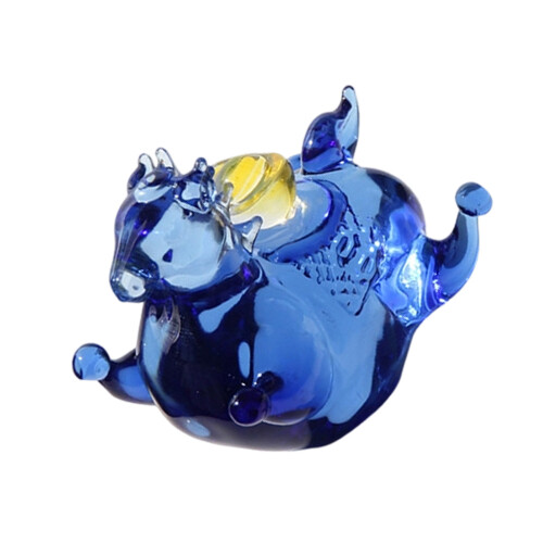 Figurines de chevaux du zodiaque en verre, objets de-Bleu