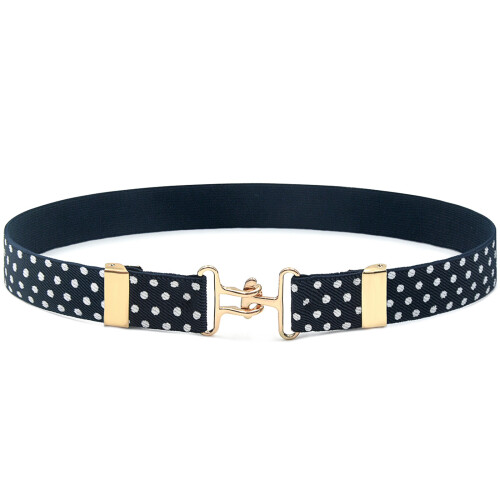 Practical Adjustable Elastic Belt for Kids-dark blue p dots