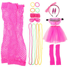 4Sets Lightweight 80S Costume Accessories for Women Prom Party Decor