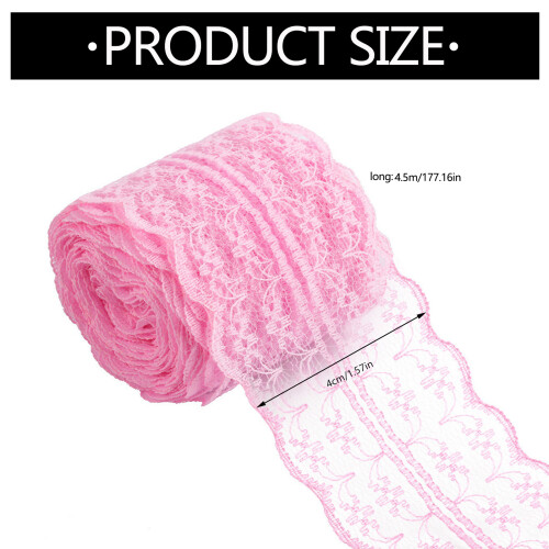 Polyester Water Soluble Lace 4cm Wide For Long Time-rose red 1